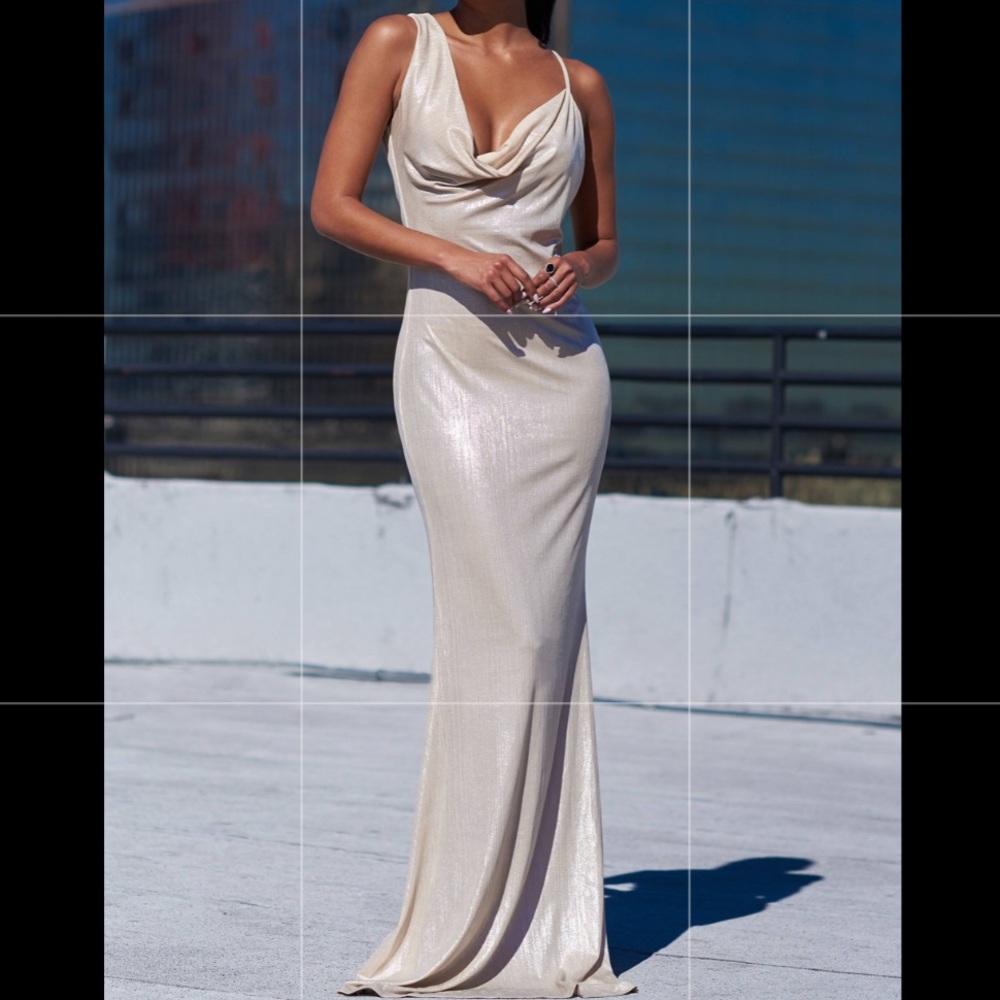 Club London maxi champagne dress